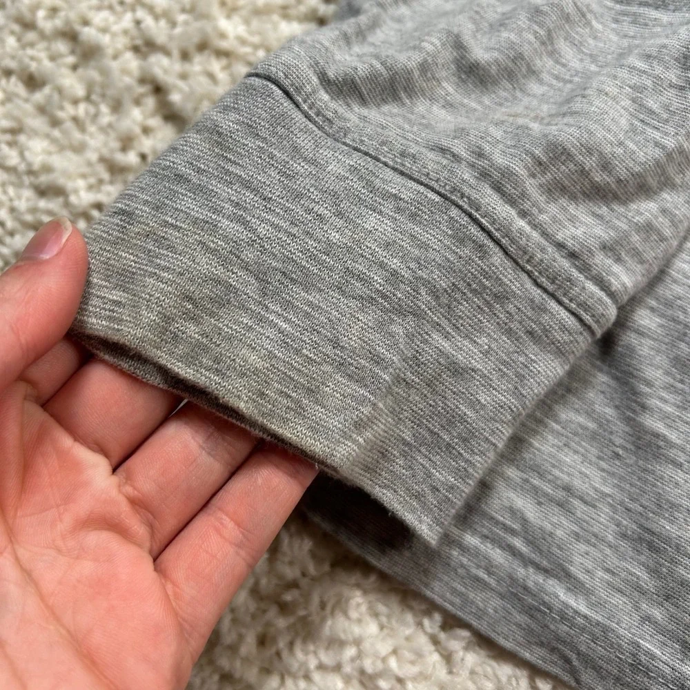Banana Republic Henley Shirt Large Grey Long Sleeve Cotton Heather Soft
